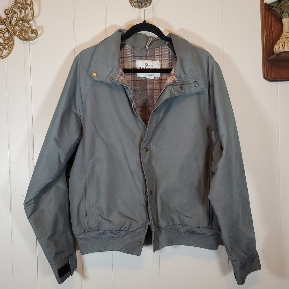 Vintage Woolrich Wool Lined Lightweight Grey Jacket Coat Large